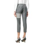 Серые укороченные брюки с завышенной талией THOM BROWNE - фото 4