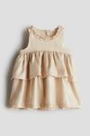 Платье с ярусной юбкой H&M, бежевый - фото 4