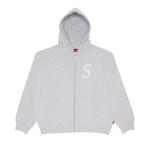 Толстовка Supreme S Logo Zip Up Hooded Sweatshirt Ash Grey, серый - фото