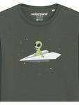 Толстовка wat? Apparel Alien on a paper plane, хаки - фото 3