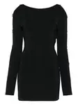 Мини-платье с длинными рукавами и вырезами David Koma, черный - фото