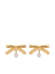 Moschino серьги в форме бантов, золотой - фото