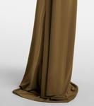 Платье из крепового джерси с драпировкой Alex Perry, оливковый - фото 6