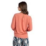 Женский топ с длинным рукавом и кружевной завязкой спереди Ab Studio, Light Cinnamon - фото