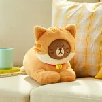 Плюшевая игрушка LINE FRIENDS, коричневый Bear warm throw pillow - фото 3