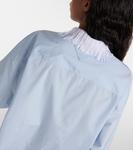 Рубашка из хлопкового поплина с бахромой Prada, Celeste - фото 7