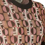 Джемпер с коротким рукавом ff jacquard FENDI, розовый - фото 4