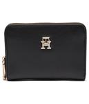 Кошелек женский Tommy Hilfiger с монограммой на молнии, черный - фото