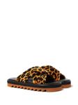 Шлепанцы с леопардовым принтом Stella McCartney, черный - фото 2