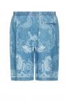 Laser Denim Holiday Print Шорты Versace, Washed Medium Blue - фото 3