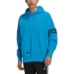 Худи Men's adidas originals Solid Color Logo Drawstring Hooded Pullover Long Sleeves Blue HM1872 - фото 4