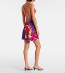 Мини-платье из сатинового джерси с орхидеями Pucci, Multicolor - фото 3