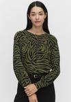 Блуза STOCKH LM HILDA LONG SLEEVE, Black Green Pri/Green - фото