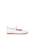 Балетки из кожи наппа для девочек с эластичным ремешком Pisamonas, белый - фото