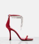 Верити 100 сатиновые босоножки с декором Jimmy Choo, Ruby Red - фото 4