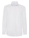 Рубашка в полоску Brunello Cucinelli, белый - фото