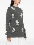 Свитер с цветочным узором Jil Sander, серый - фото 3