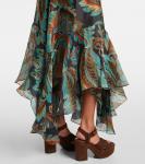 Шелковое платье с бахромой и узором пейсли Etro, Print On Black Base - фото 6