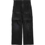 Потертые оверсайз карго-брюки Balenciaga, черный - фото