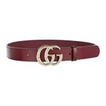 GUCCI Кожаный ремень GG Marmont, Red - фото 6