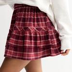 Юбка мини с рюшами для девушек So, Navy Grey Plaid - фото 3