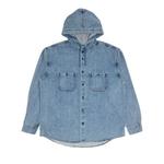 Рубашка Supreme Hooded Denim Shirt, Washed Indigo - фото