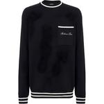 Свитер с вышитым логотипом BALMAIN, черный - фото