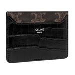 CELINE Триумф холщовый кожаный визитник мужской черный - фото 2