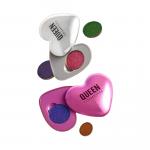 Тени для век Sublime Hearts Refillablle Compact Queen Cosmetics, Metallic Pink (Metallic Pink eyeshadow compact) - фото 2