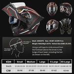 Шлем модульный Guenzo с двумя козырьками, черный / салатовый - фото 7