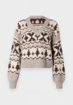 Джемпер Object OBJAZTEC MILU PULLOVER, Humus/Cloud Dancer/Seal Brown/Sand - фото 5
