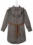 Brunello Cucinelli Kids джинсовое платье с оборками, черный - фото