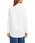 Женская рубашка No Iron Pinpoint Mens Fit Lands' End, белый - фото 3
