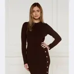 Шерстяной вязаный свитер обычного кроя Pinko, коричневый - фото 2