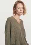 Джемпер Massimo Dutti CASHMERE OVERSIZE V-NECK, Mottled Green - фото 3
