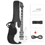 Электрогитара Glarry 36 дюймов в стиле горящего огня - белая - фото