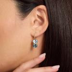 Серьги-капли с топазами London Blue и Sky Blue с бриллиантами из желтого золота 14 карат Blue Nile - фото 2