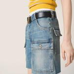 Джинсовые бермуды MIU MIU, голубой - фото 4