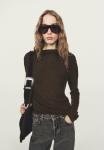 Джемпер Massimo Dutti SWEATER WITH MOCK TURTLENECK, Mottled Dark Brown - фото
