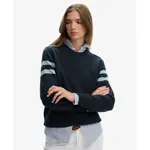 Свитер Superdry Relaxed Stripe Knitted, синий - фото 3
