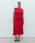 Женское платье миди с драпировкой MANGO, Red - фото 4