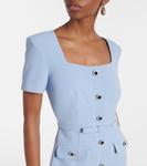 Платье миди из крепа Self-Portrait, синий - фото 4