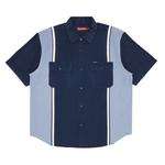 Рубашка Supreme Reflective Stripe Short-Sleeve Work Shirt, Navy - фото