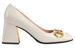 Кроссовки mid-heel pump with horsebit 'white leather' Gucci, белый - фото 2