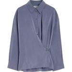 Длинная блуза с рукавами-фонариками Lemaire, Asphalt - фото