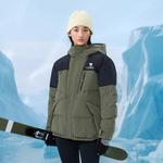 Теплая флисовая серия пуховик унисекс CAMEL, Темно-оливковый/Фантомный черный - фото 4