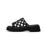 Кожаные лоскутные сандалии Quiet Slide женские DAPHNE, Silver - фото