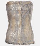 Джинсовое бюстье Rick Owens, золотой - фото