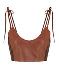 Топ Leather Strings Bralette Top 8 By Yoox, коричневый - фото