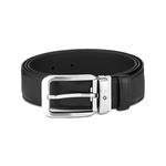 MONTBLANC Кожаный ремень унисекс черный, Black - фото 5